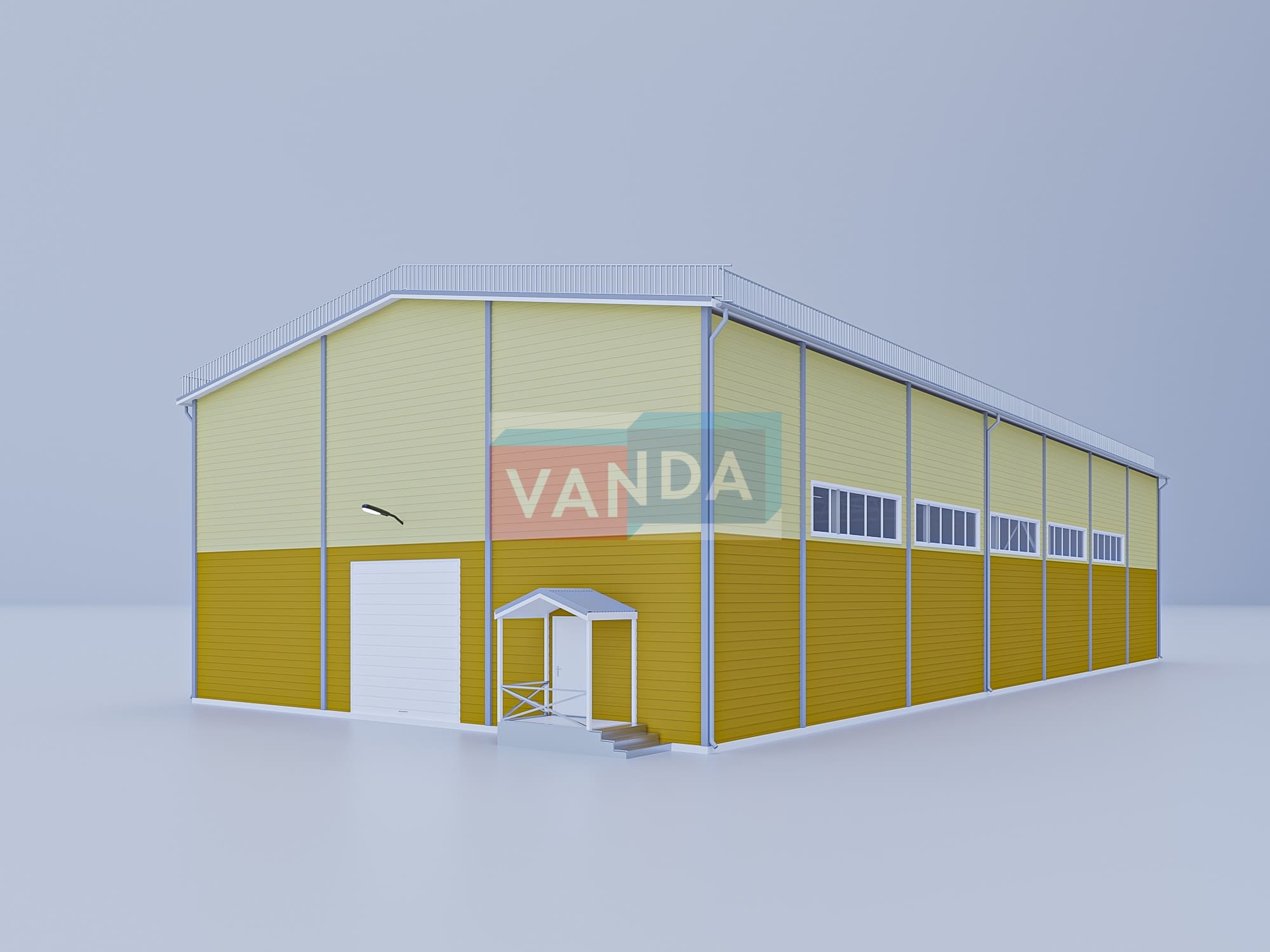 Ангар из сэндвич панелей 40х18